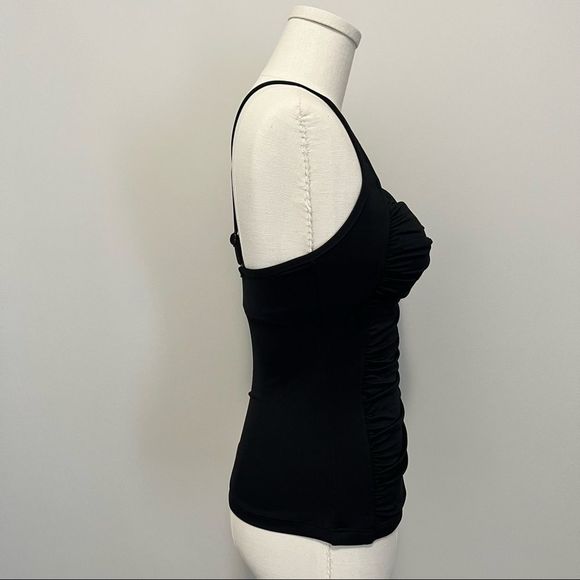 Seafolly Australia Goddess Twist Bandeaux Ruched  Tankini Bathing Suit Top Black - Picture 9 of 15